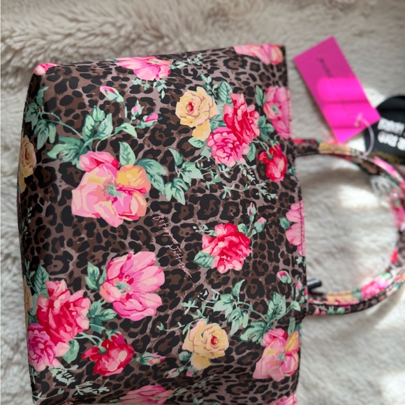 Betsey Johnson Floral Leopard Print Tote Bag Lunch NWT - Picture 3 of 3